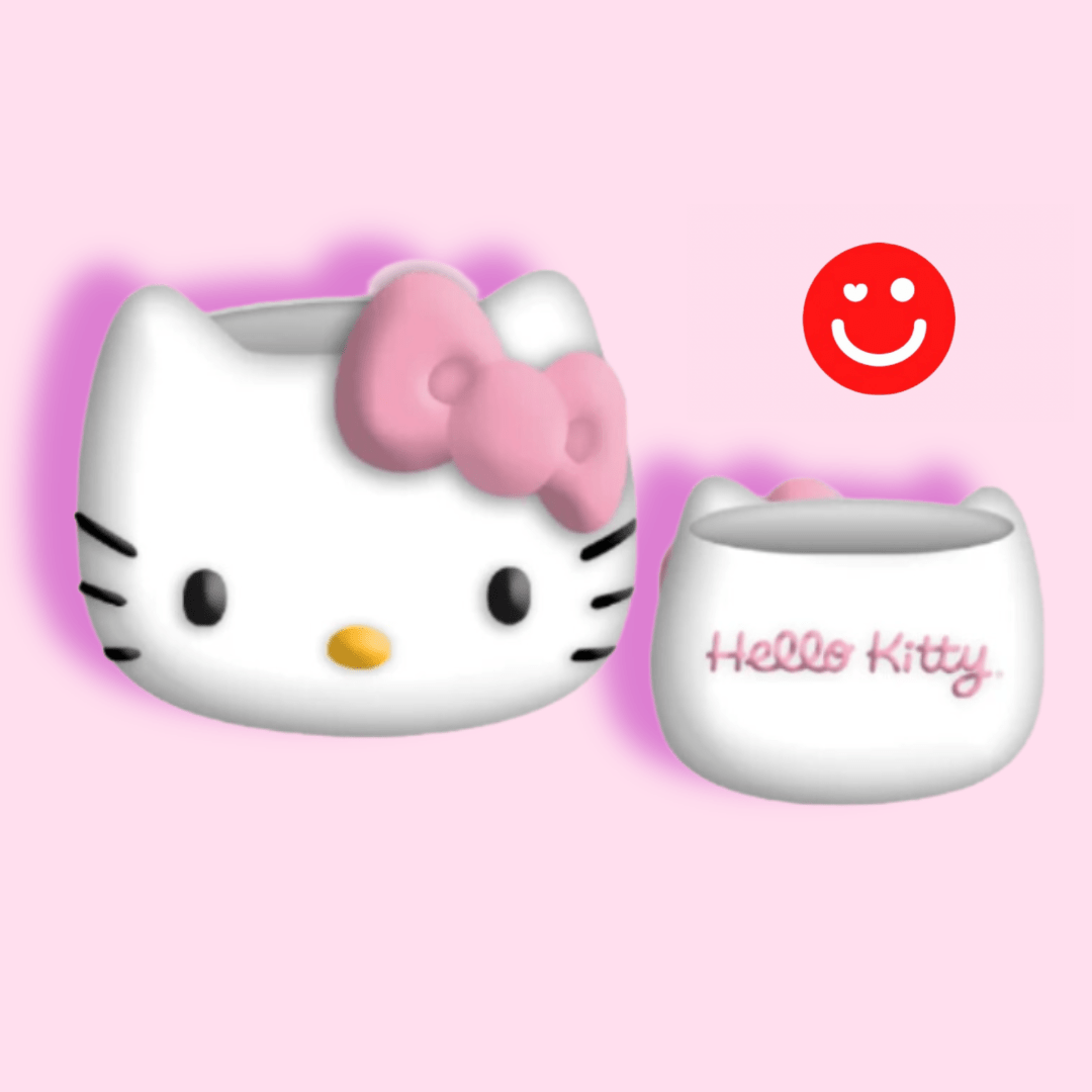 Sanrio Hello Kitty Face 4pc Sculpted Ceramic Mini Cup Set - OVERRATED