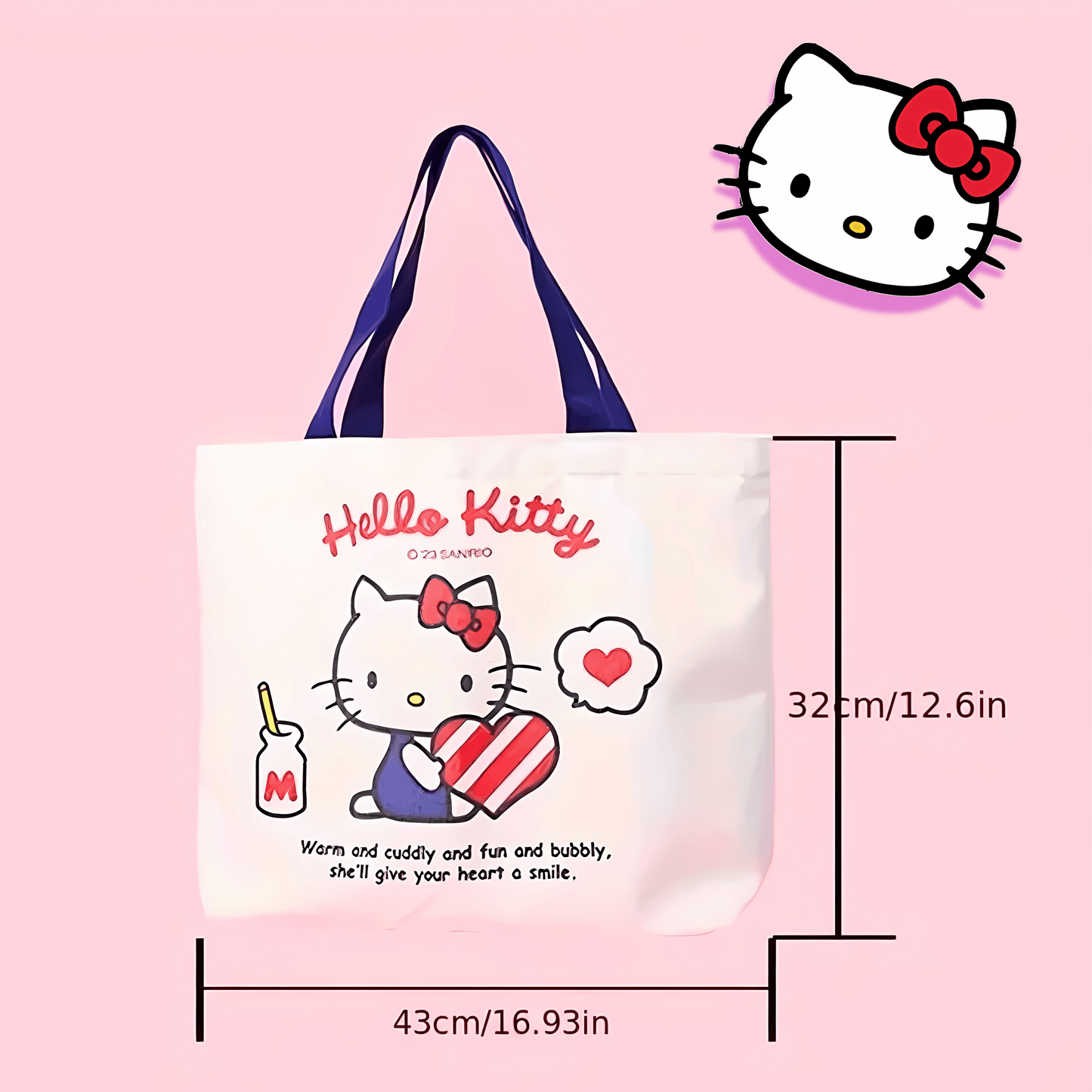 Sanrio Hello Kitty & Friends Heavyweight Canvas Tote with Zipper - OVERRATED
