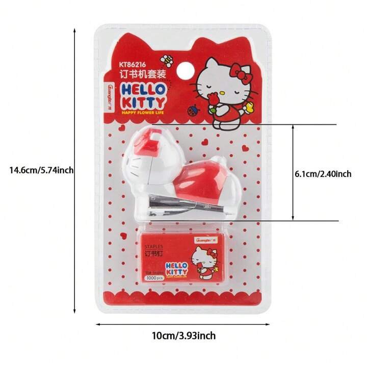 Sanrio Hello Kitty Kawaii Happy Flower Mini Stapler Set - OVERRATED