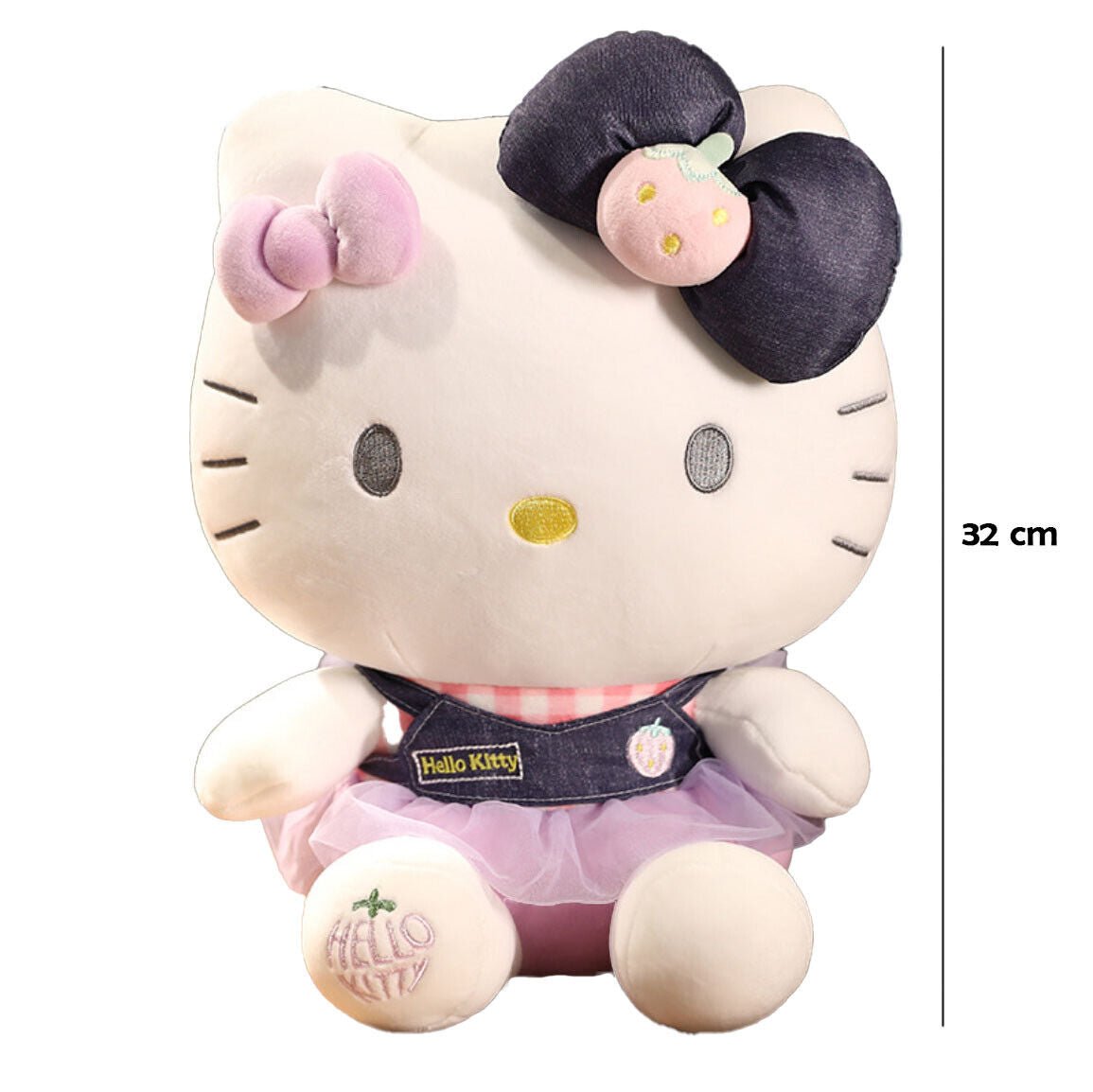 Sanrio Hello Kitty Kawaii Strawberry Overall Tutu Mochi Plushie - OVERRATED