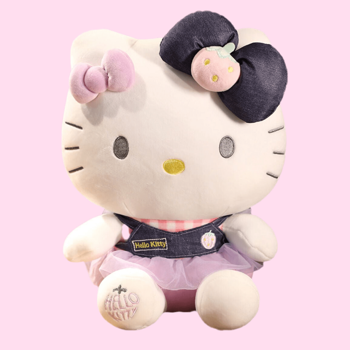 Sanrio Hello Kitty Kawaii Strawberry Overall Tutu Mochi Plushie - OVERRATED