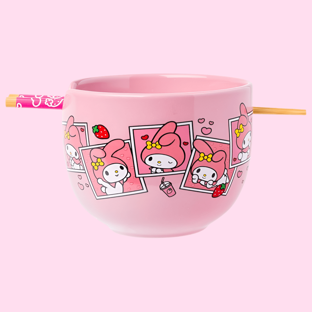 Sanrio My Melody Ceramic Bowl with Chopsticks - OVERRATED