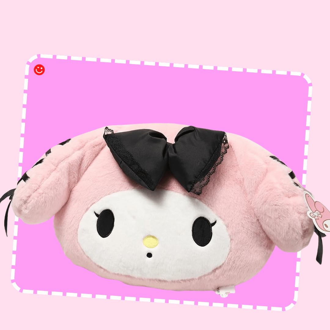 Sanrio My Melody Gothic Bow Plushie Pillow - OVERRATED