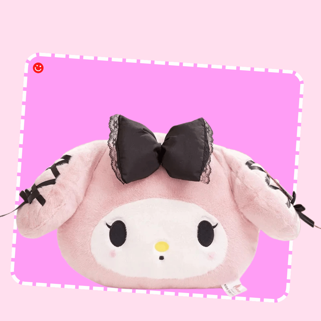 Sanrio My Melody Gothic Bow Plushie Pillow - OVERRATED
