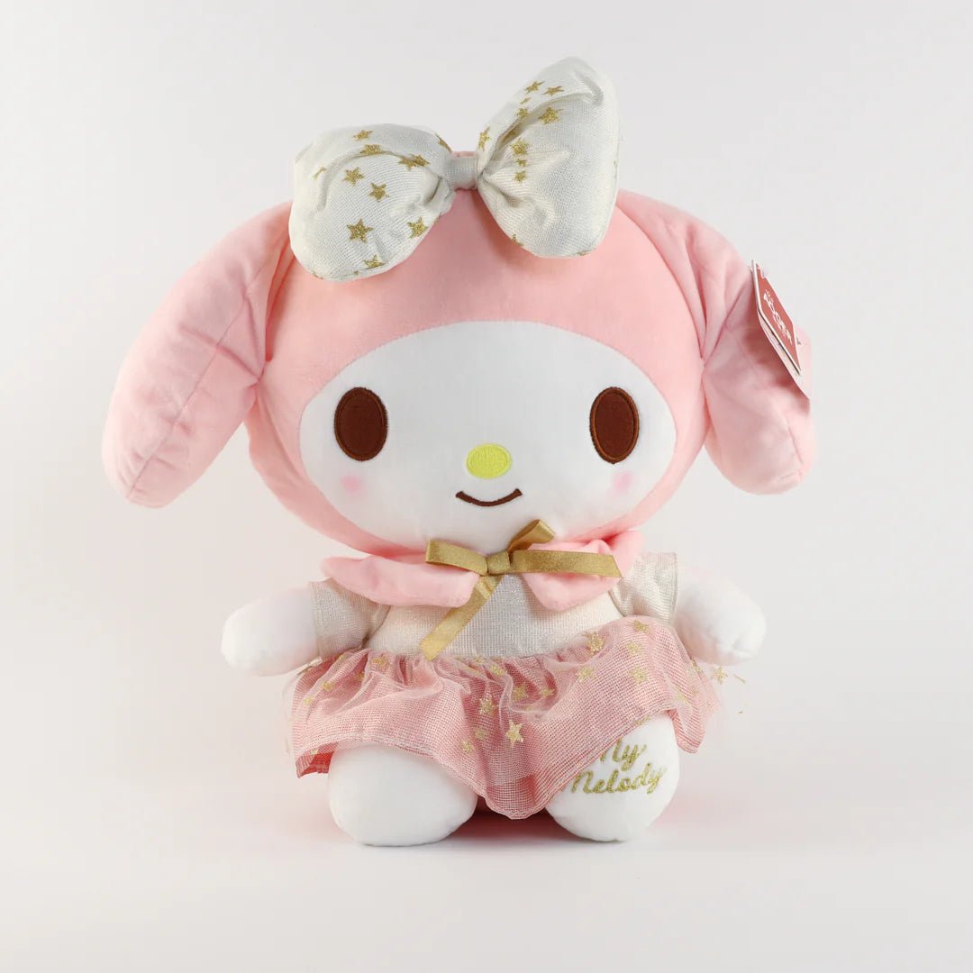 Sanrio My Melody Kawaii Gold Star Dress Plushie - OVERRATED