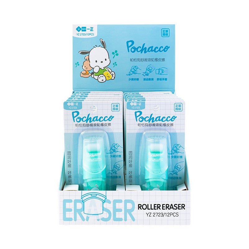 Kawaii Pochacco rolling eraser compact desk accessory - Overrated Korean Beauty & More