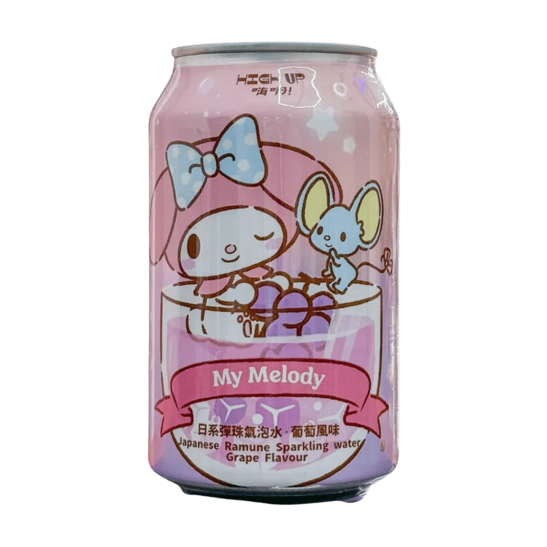 Sanrio Ramune Sparkling Water Grape Flavor 330ml - OVERRATED