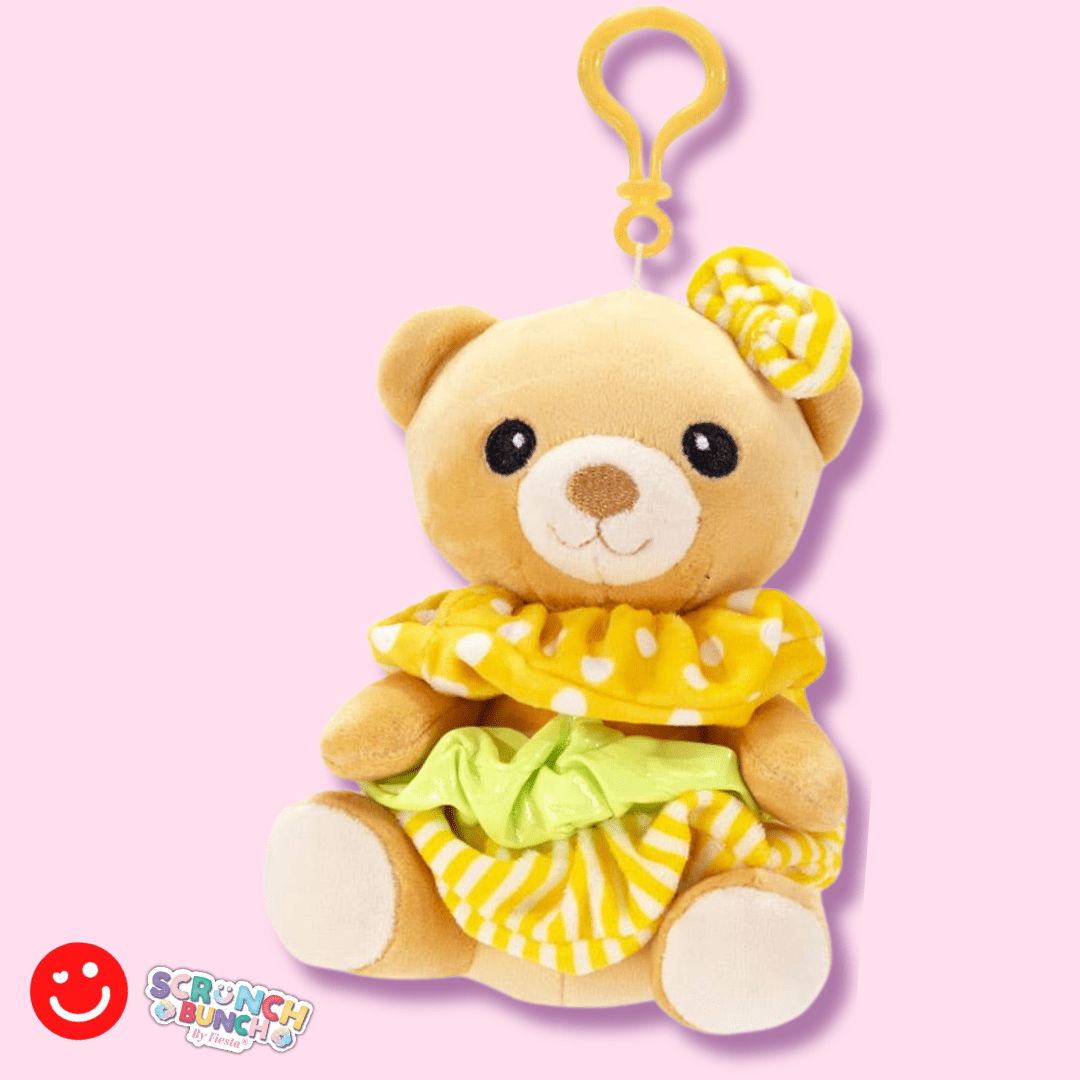 Scrunch Bunch Betsy Bear Scrunchy Keychain Plush - OVERRATED