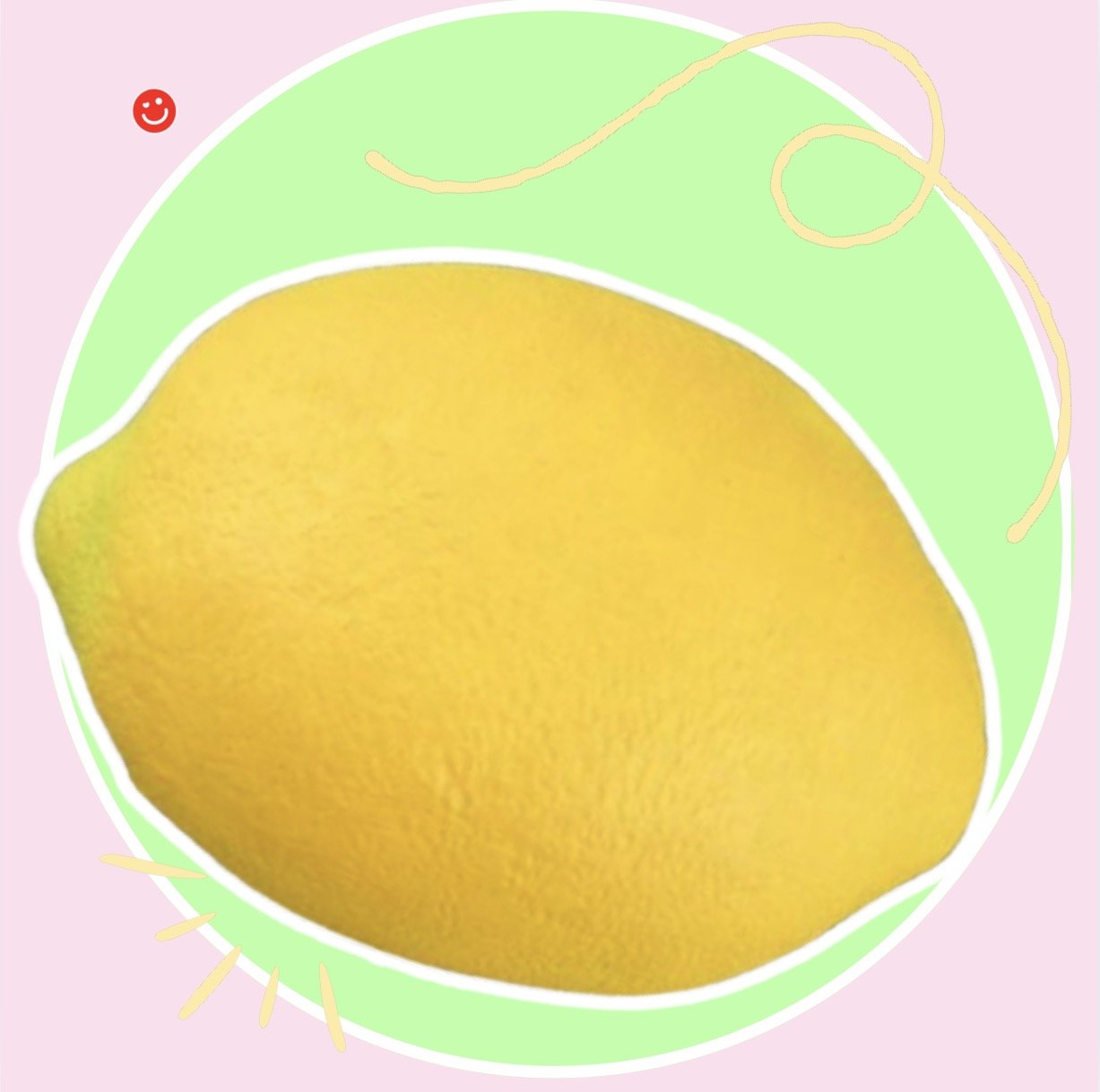 Lemon squishy stress toy yellow citrus kawaii front view - Overrated Korean Beauty & More