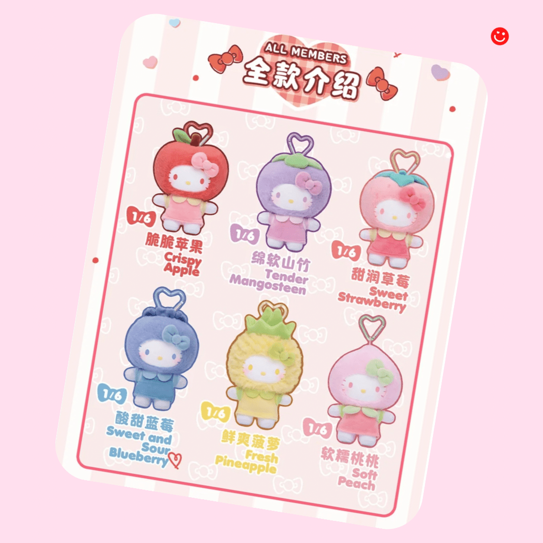 Top Toy Hello Kitty Fruity Paradise Series Plush Pendant Blind Box - OVERRATED