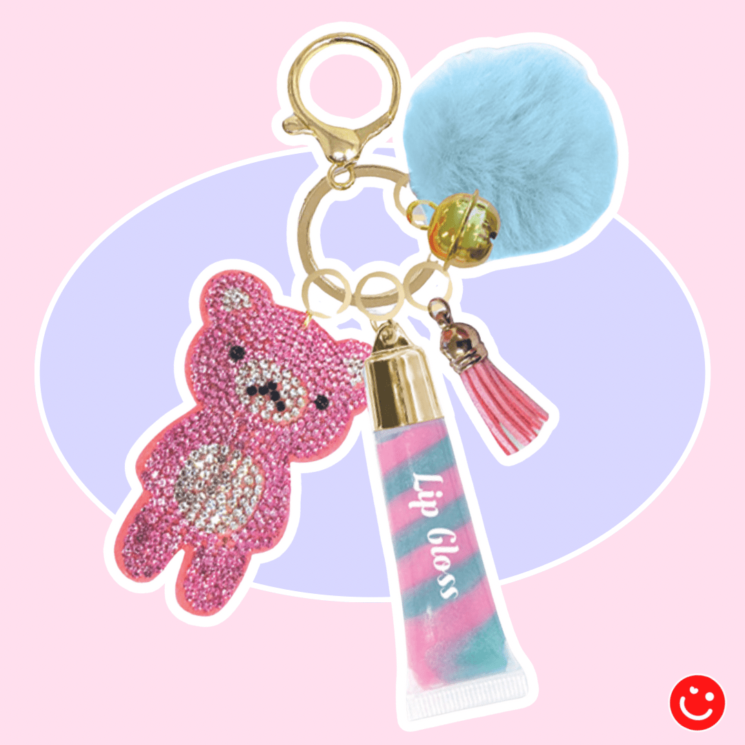 Trendy Lip Gloss with Gummy Bear Keychain - OVERRATED