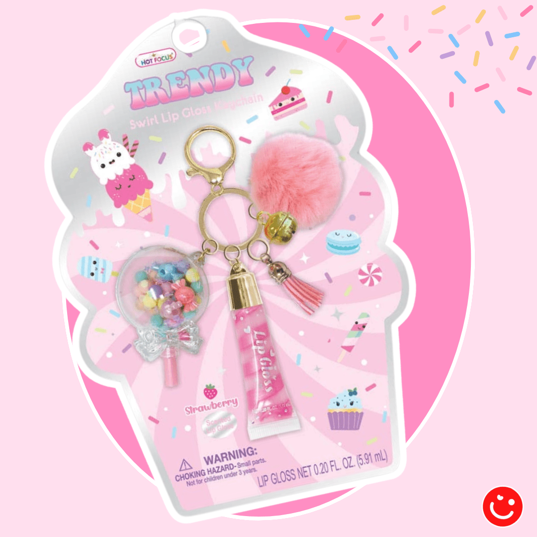 Trendy Lip Gloss with Sweets Keychain - OVERRATED