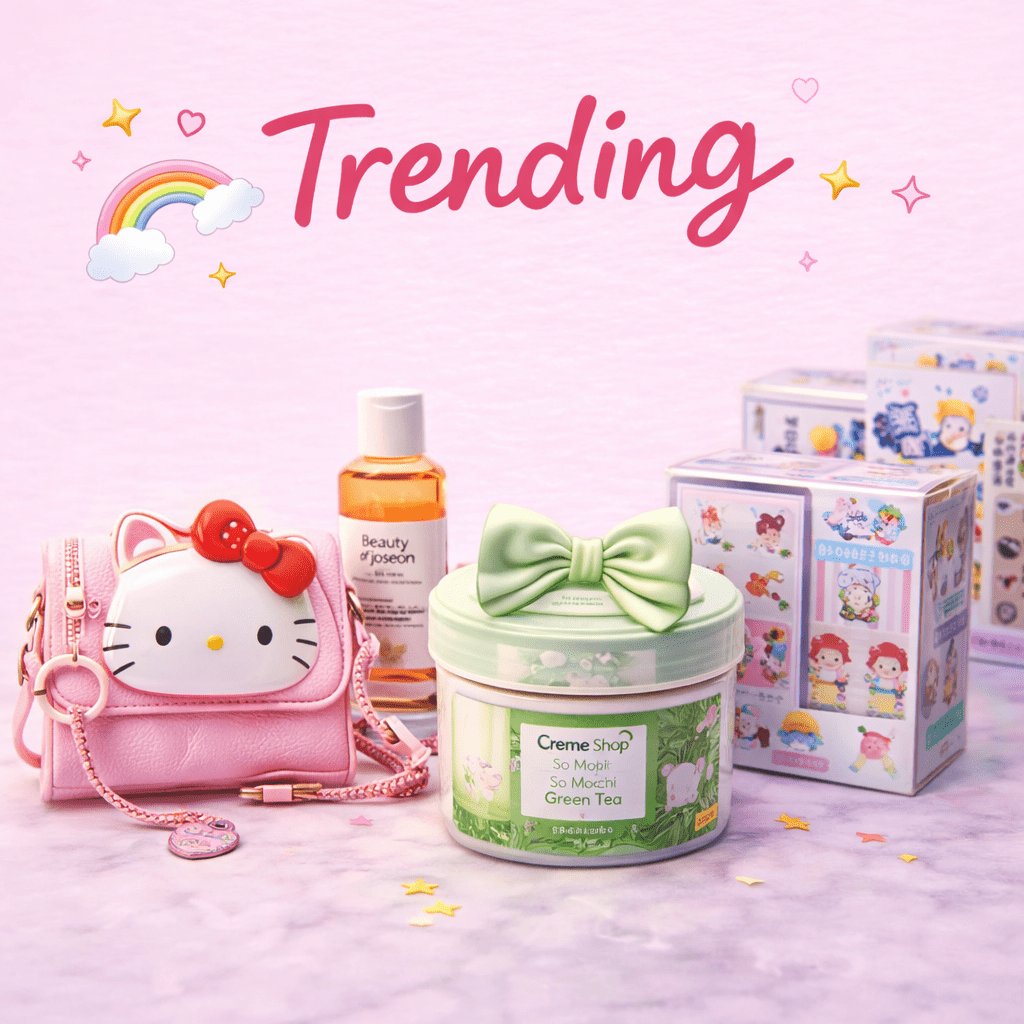 Trending kawaii products viral picks collection display - Overrated Korean Beauty & More