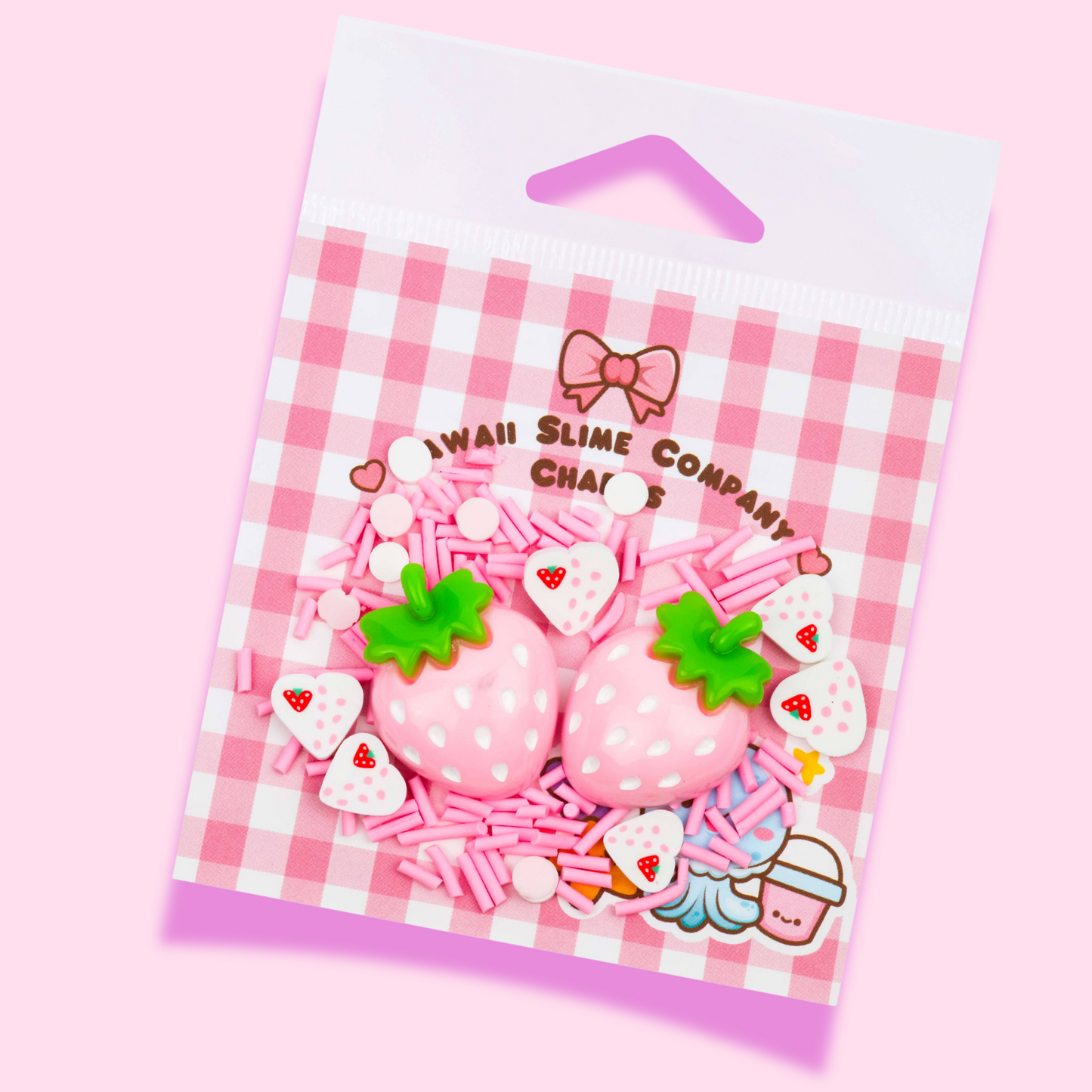 Kawaii Slime Toppers Strawberries & Cream Slime Toppings Charm Bag