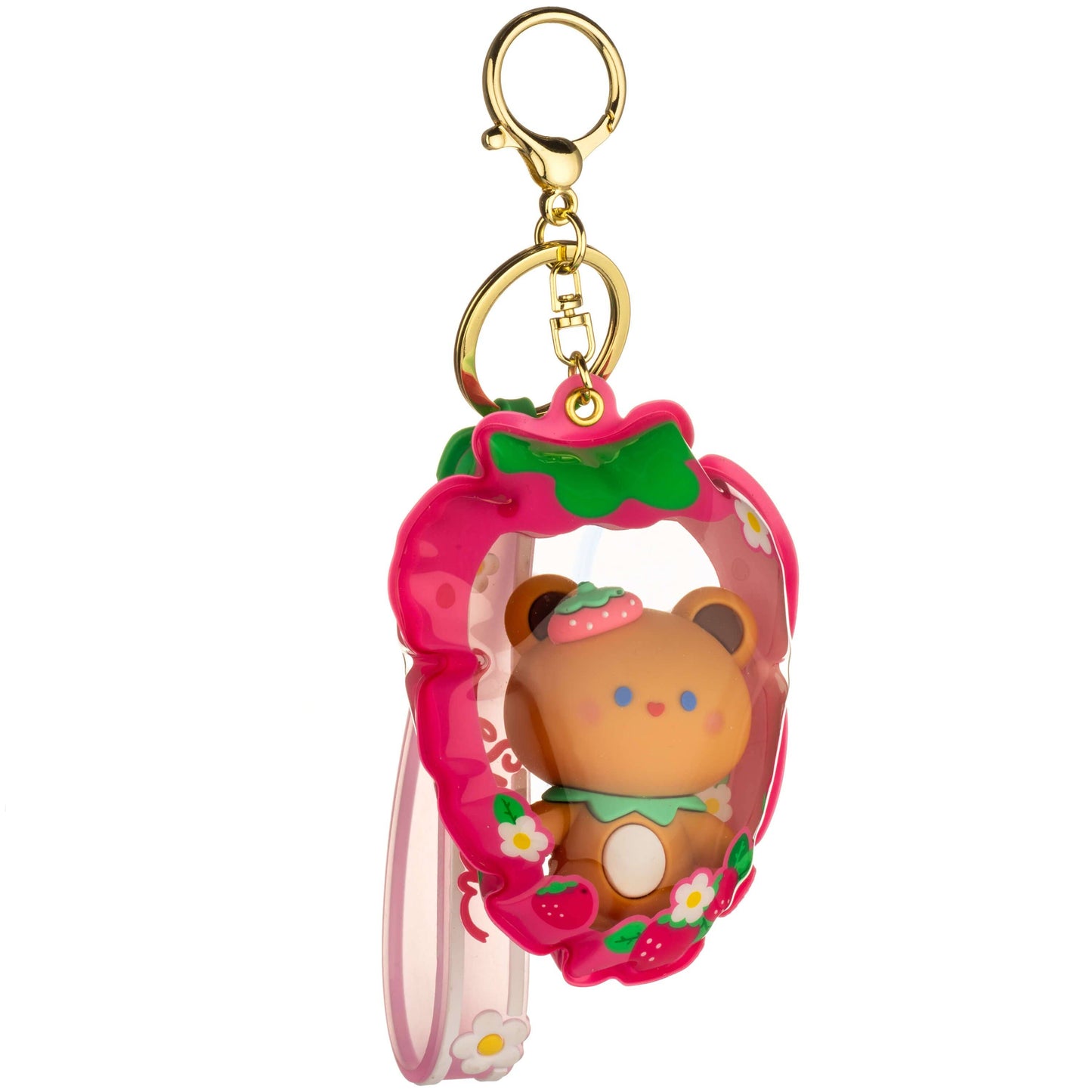 KIRA KIRA Strawberry Shaped Puffy Sensory Keychain in Straw-Beary🍓