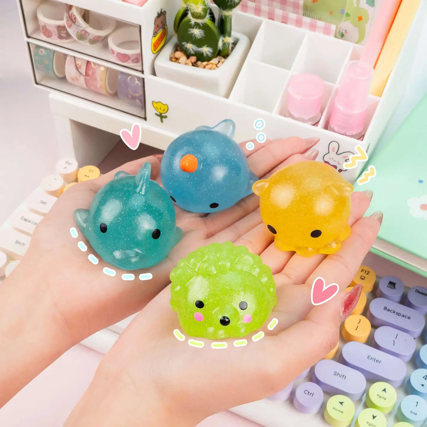 Jumbo Kawaii Glitter Mochi Sensory Toy