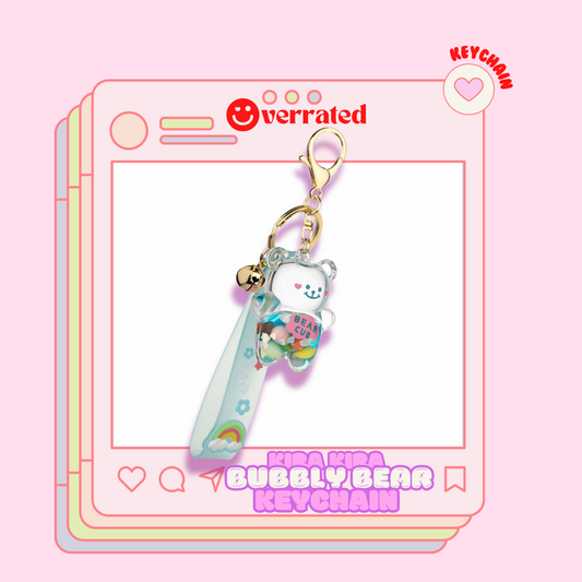 KIRA KIRA BUBBLY Bear Liquid Effect Sensory Keychain in Blue🩵