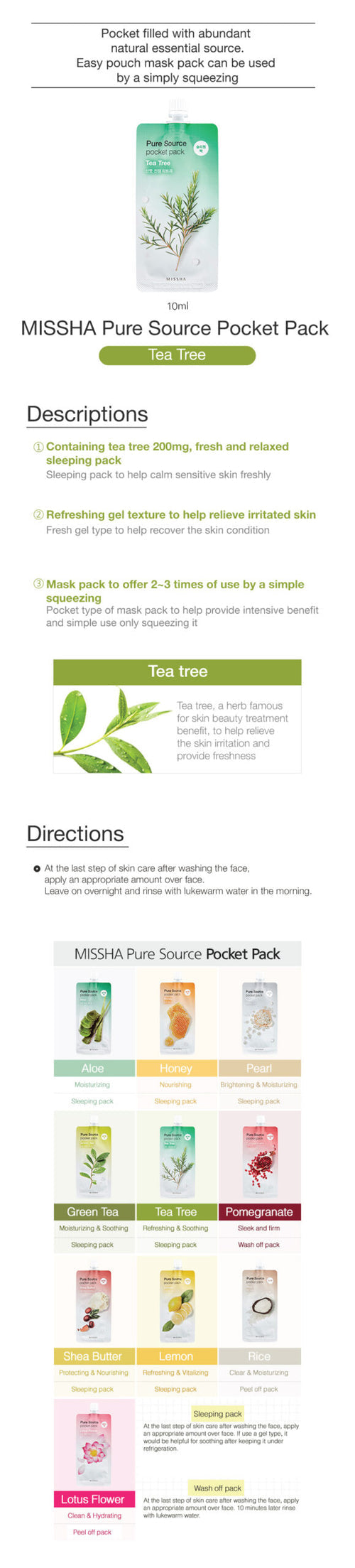 MISSHA Pure Source Pocket Pack Tea Tree 10ml