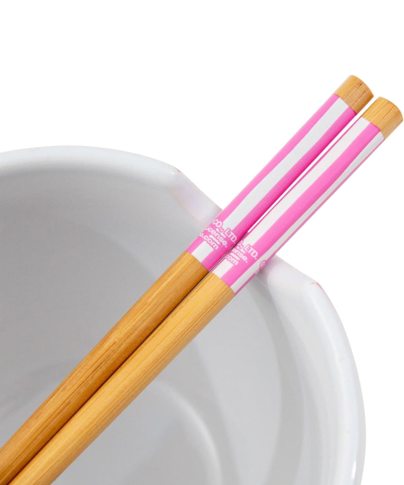 Hello Kitty Tokyo Pink Stripes Ceramic Ramen Bowl Set