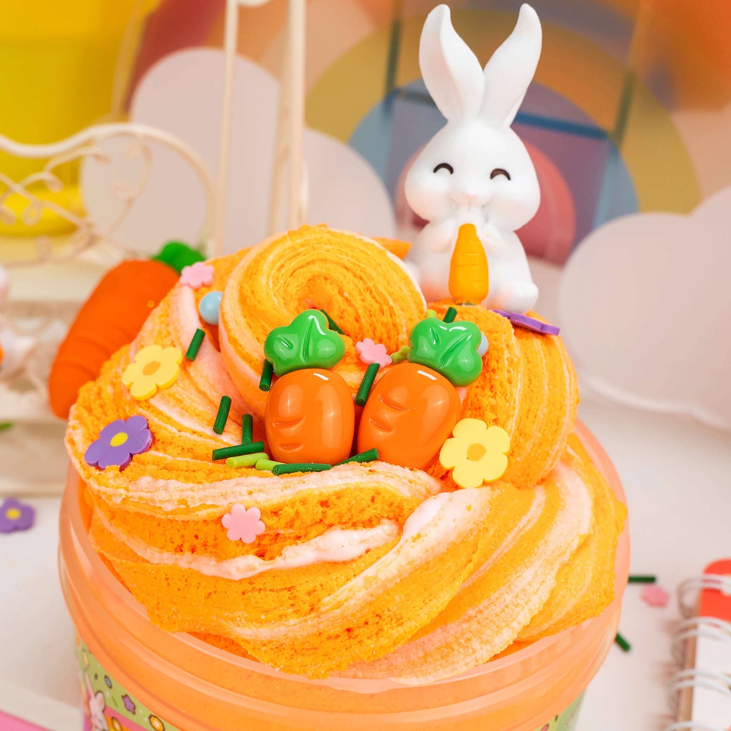 Kawaii Slime Co. Frosted Carrot Cupcake Cloud Crème Slime