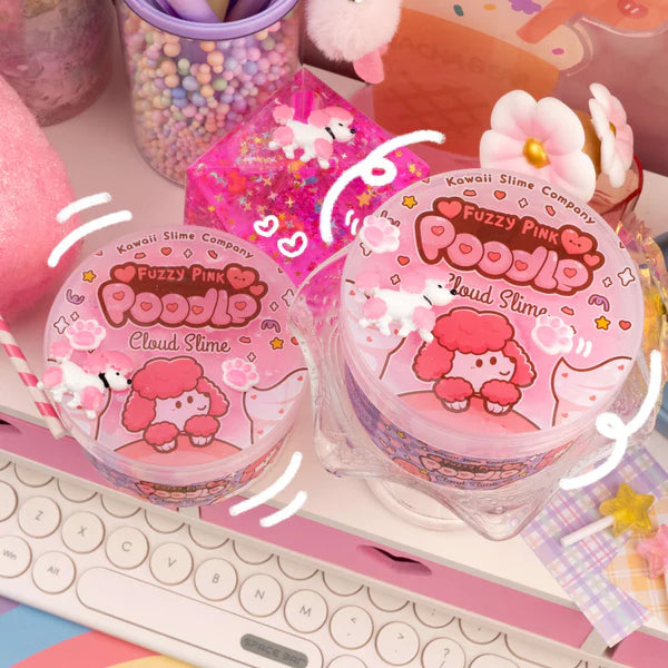 Kawaii Slime Co. Fuzzy Pink Poodle Cloud Slime