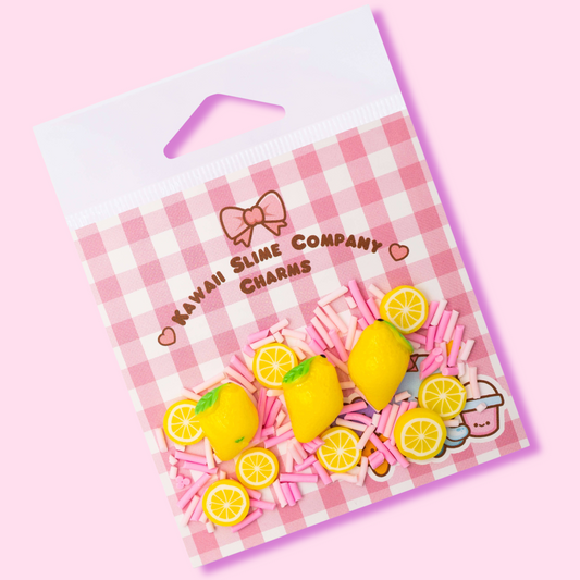 Kawaii Slime Toppers Pink Lemonade Party Slime Toppings Charm Bag