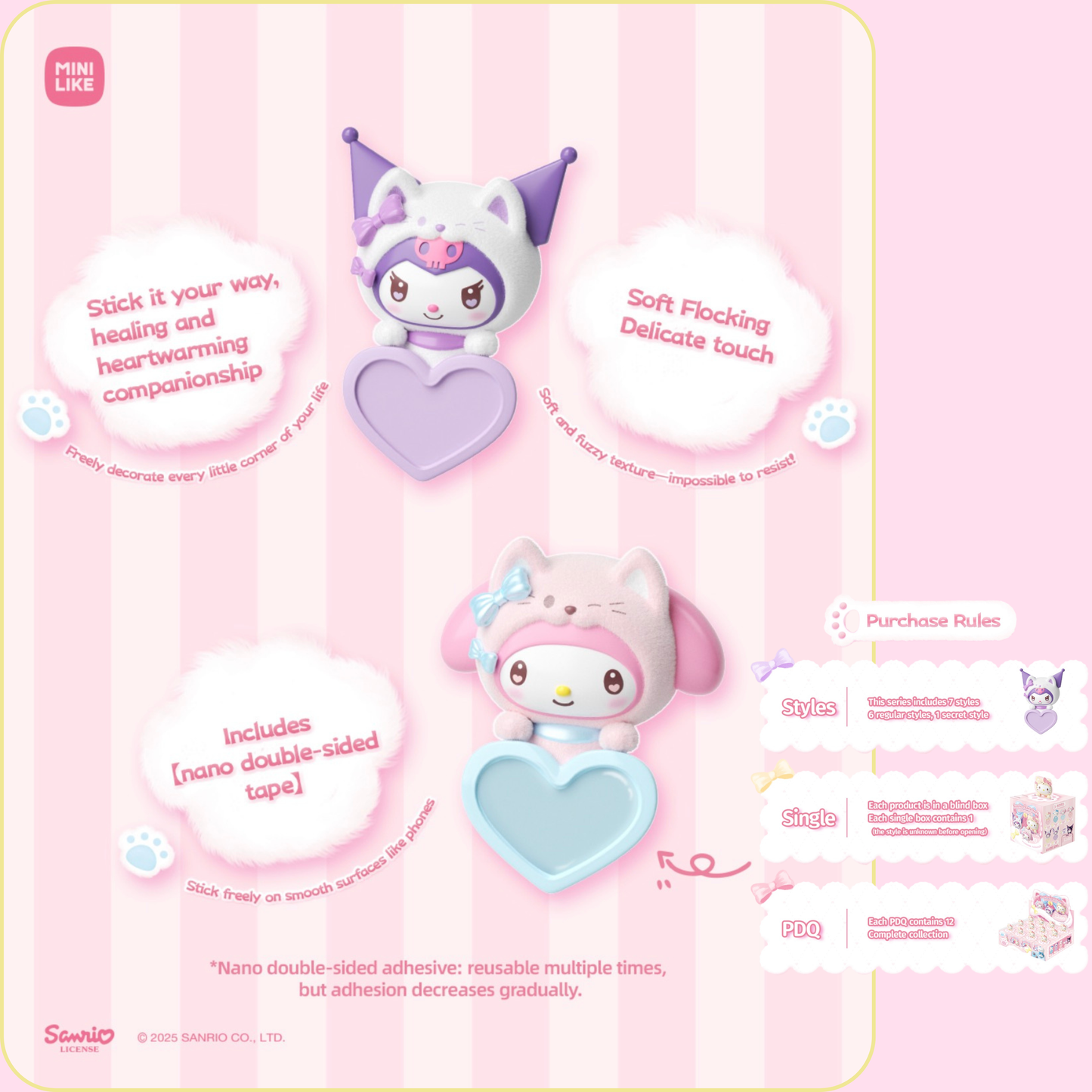 Moetch x Sanrio Characters Guardian Meow Squad Series Lying Bean Blind Box