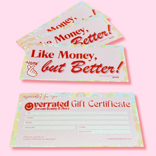 Official Overrated Korean Beauty & More Gift Certificate