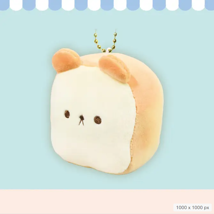 【Japanese plush】KUMA KUMA BAKERY MOCHI FLUFFY KEYCHAIN S