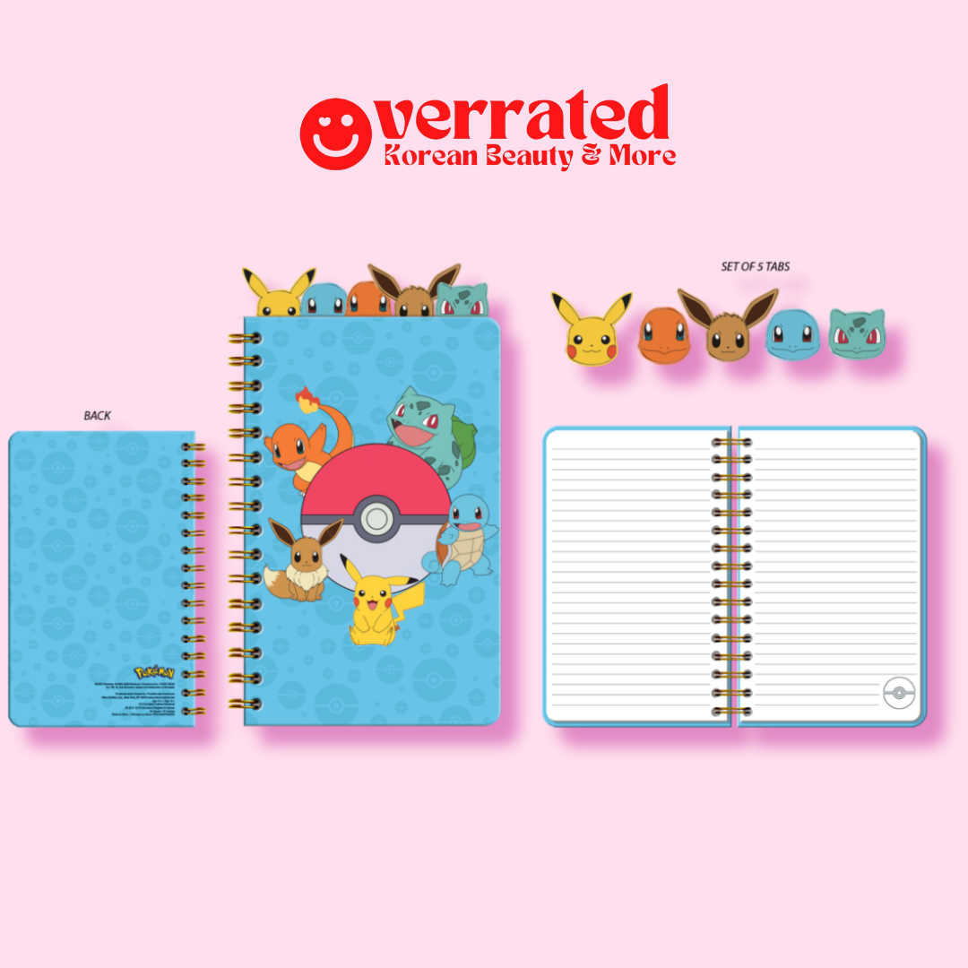 Pokémon Starters and Eevee Spiral 5 Tabbed Notebook