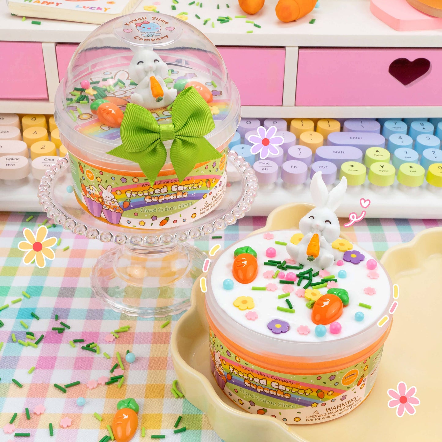 Kawaii Slime Co. Frosted Carrot Cupcake Cloud Crème Slime