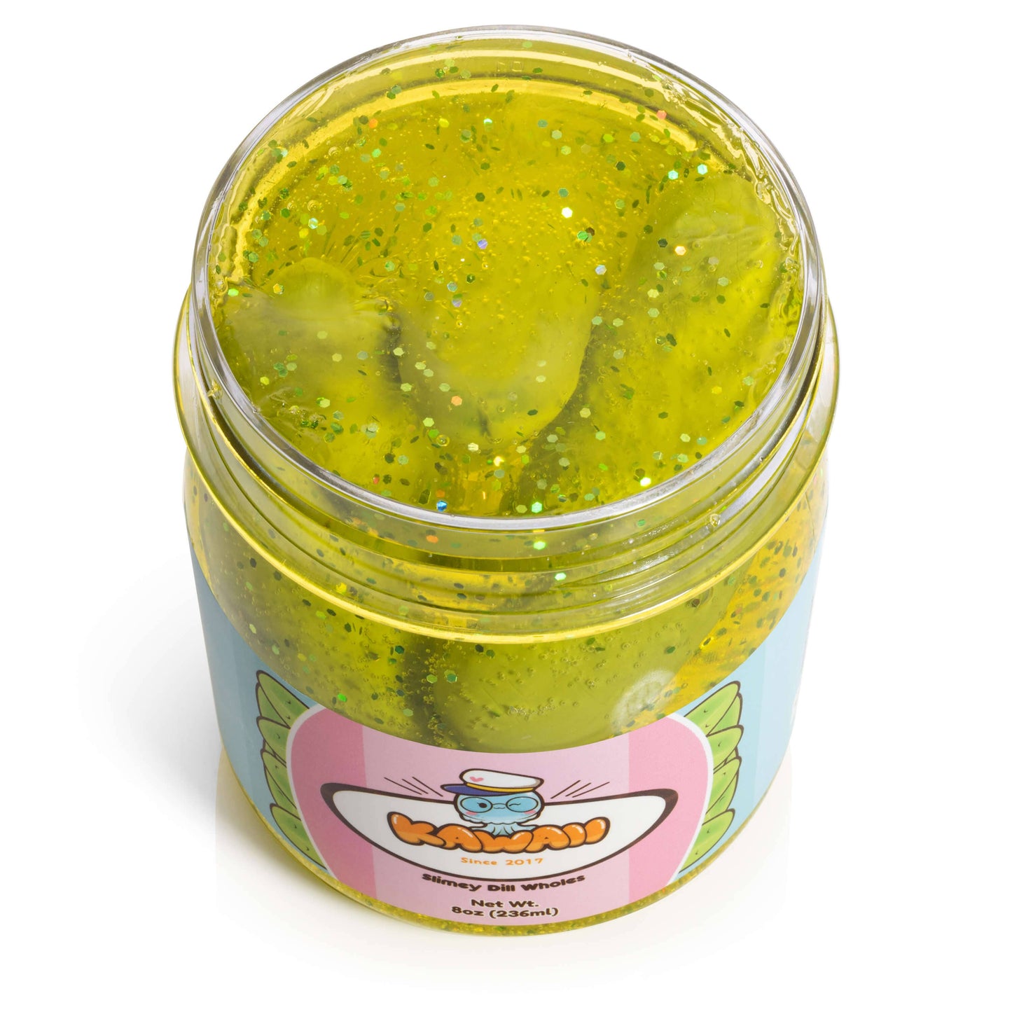 Grandma’s Famous Homemade Kawaii Shimmery Pickle Clear Slime