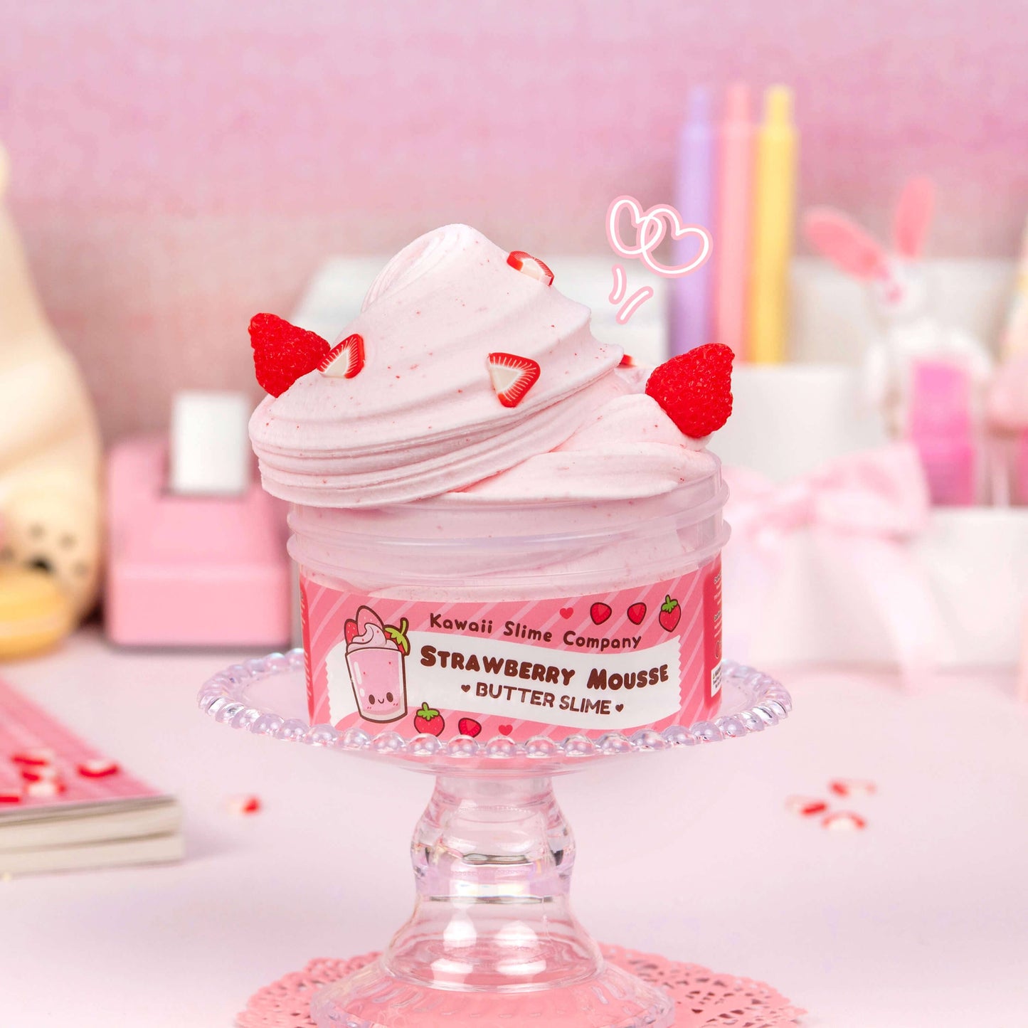 Kawaii Slime Co. Strawberry Mousse Fluffy Butter Slime