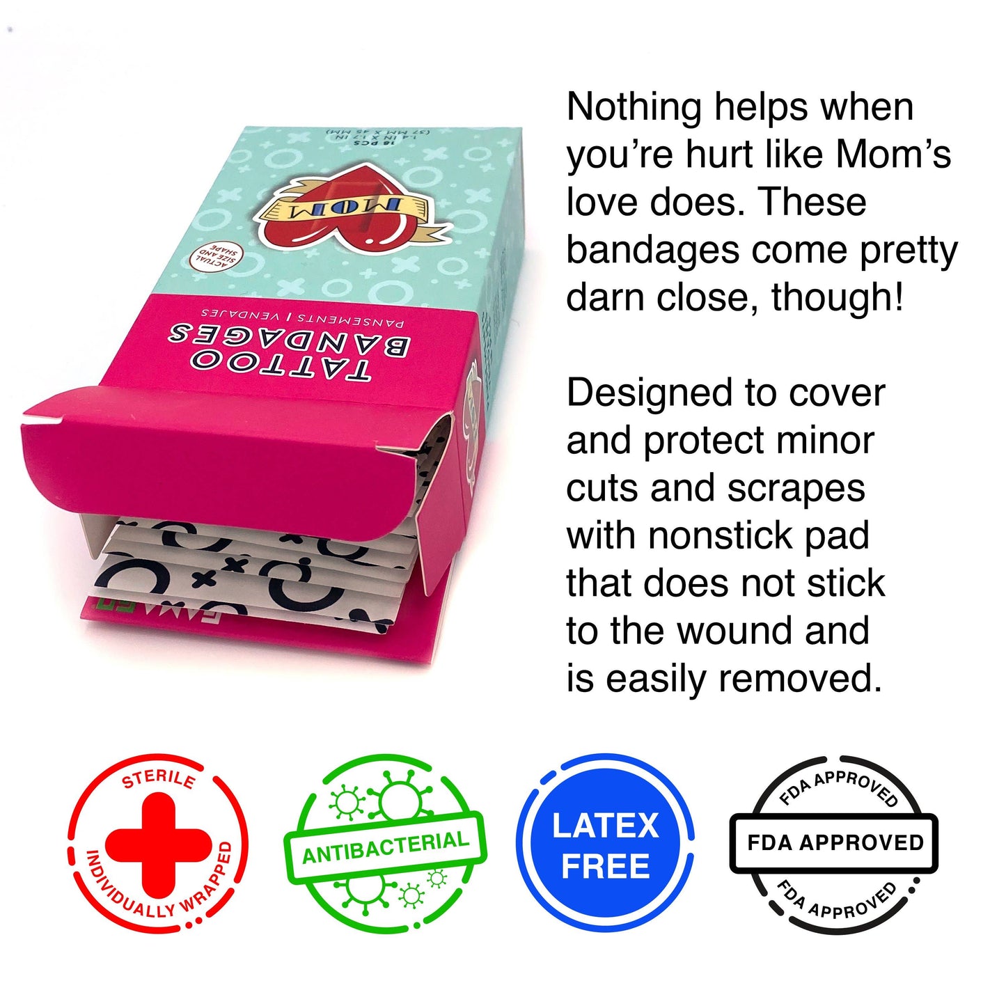 Mom Tattoo Adhesive Bandages