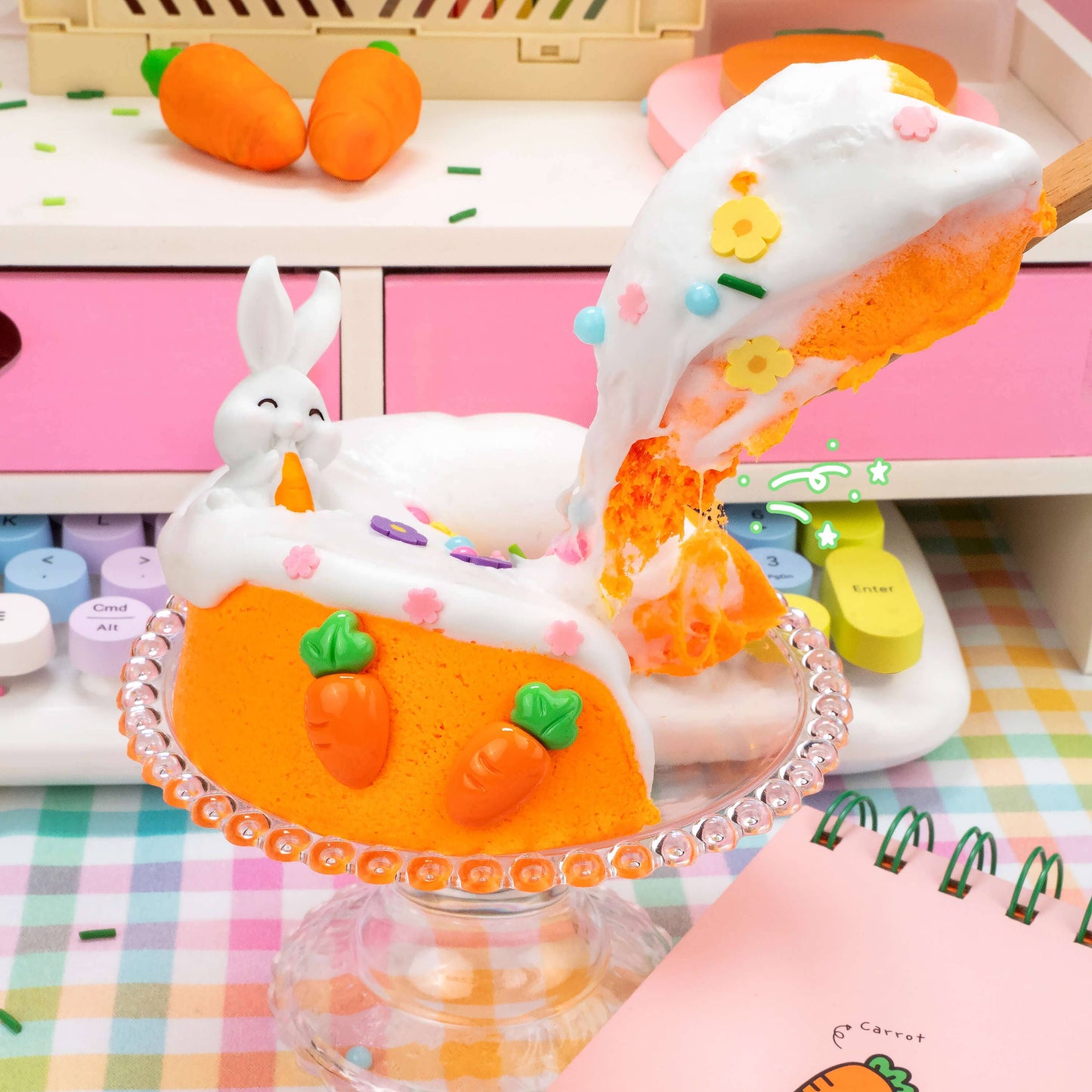 Kawaii Slime Co. Frosted Carrot Cupcake Cloud Crème Slime