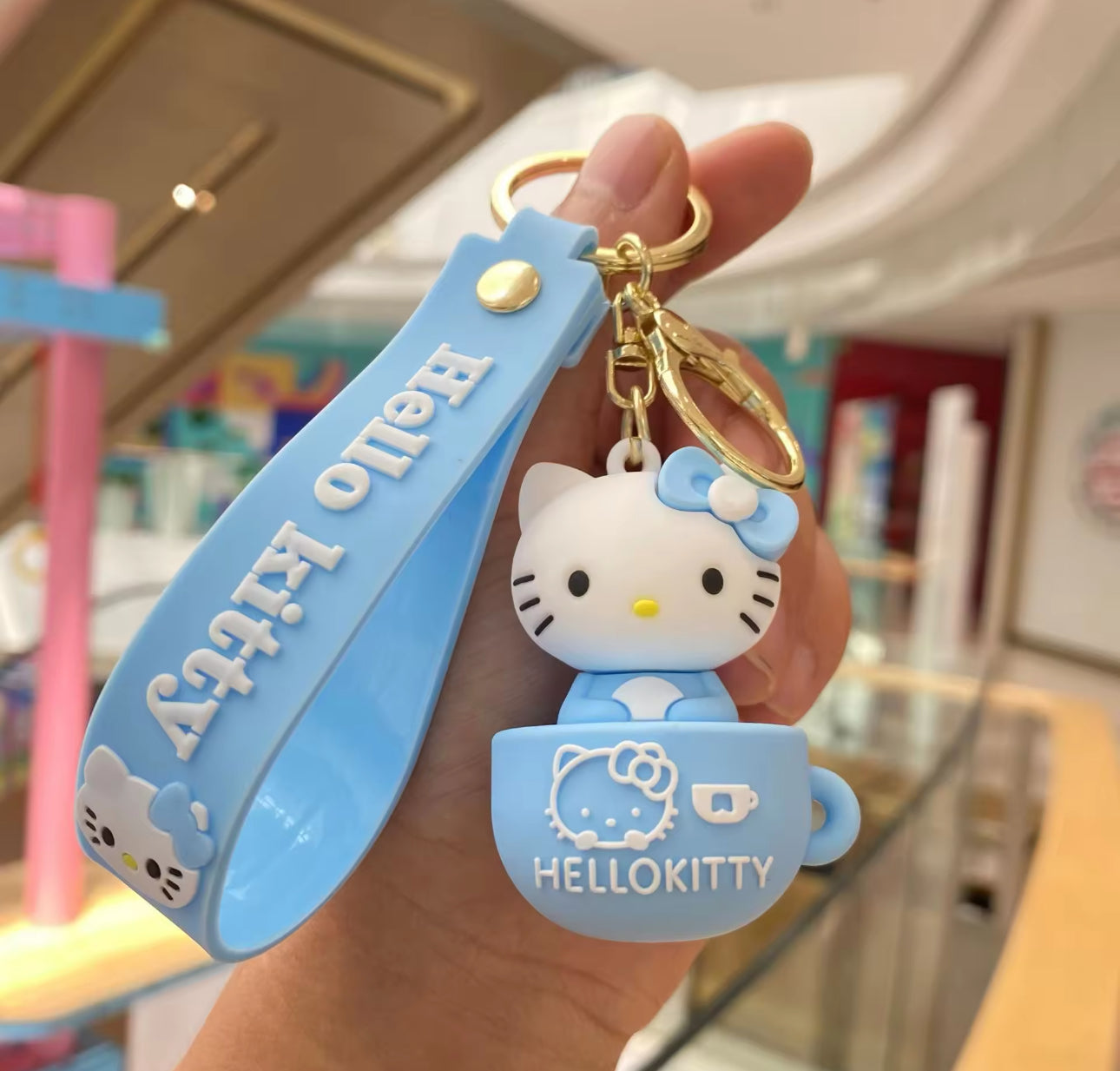 Sanrio Hello Kitty Kawaii Silicone Teacup Keychain