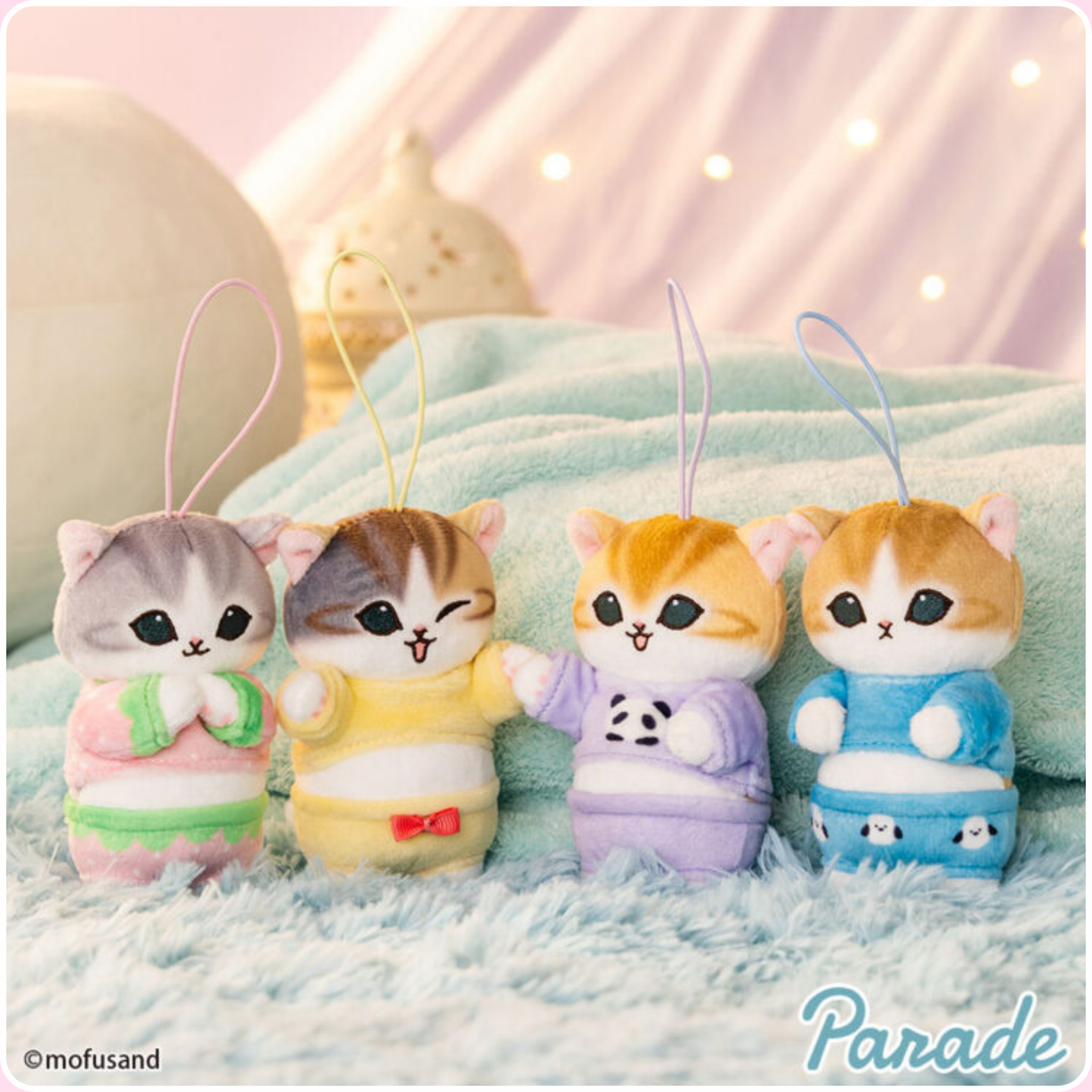 もふさんど Mofusand Pajama Cat Mascot Plush Keychain