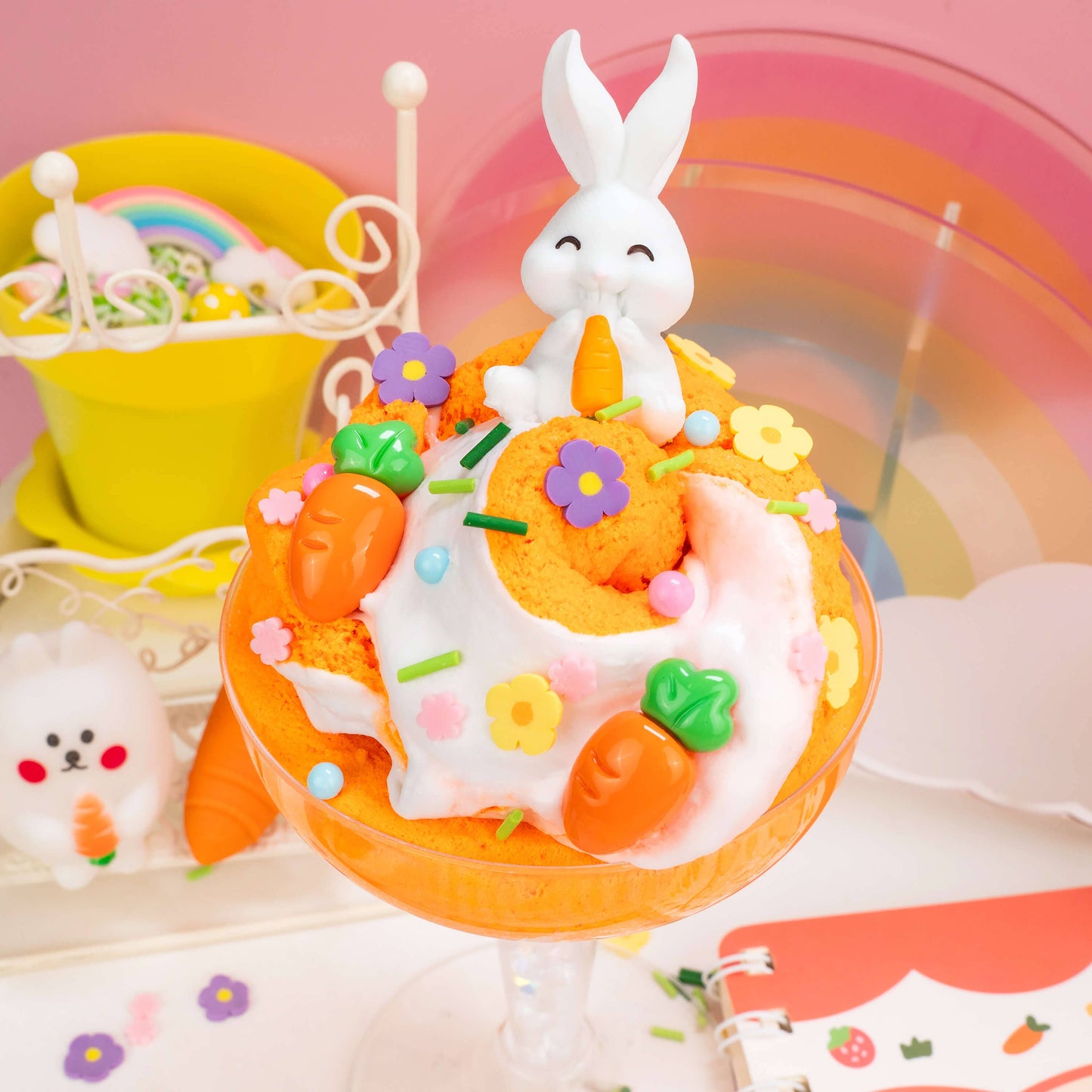 Kawaii Slime Co. Frosted Carrot Cupcake Cloud Crème Slime