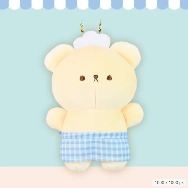 【Japanese plush】KUMA KUMA BAKERY MOCHI FLUFFY KEYCHAIN S