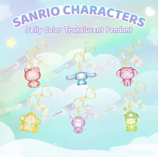 Sanrio Characters Kawaii Holographic Jelly Keychain