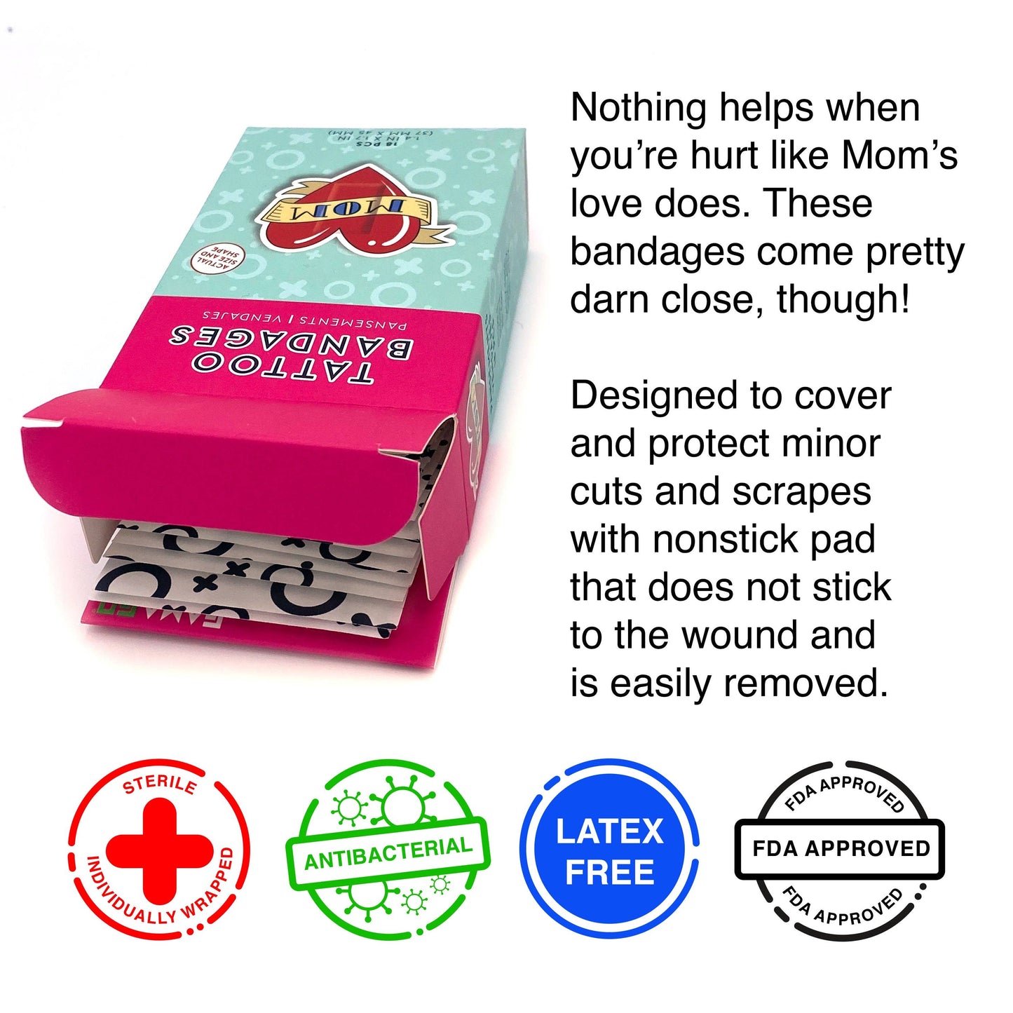 Mom Tattoo Adhesive Bandages