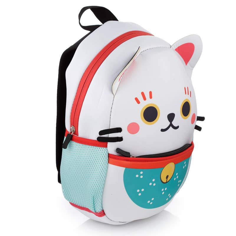 Maneki Neko Lucky Cat Neoprene Rucksack Backpack