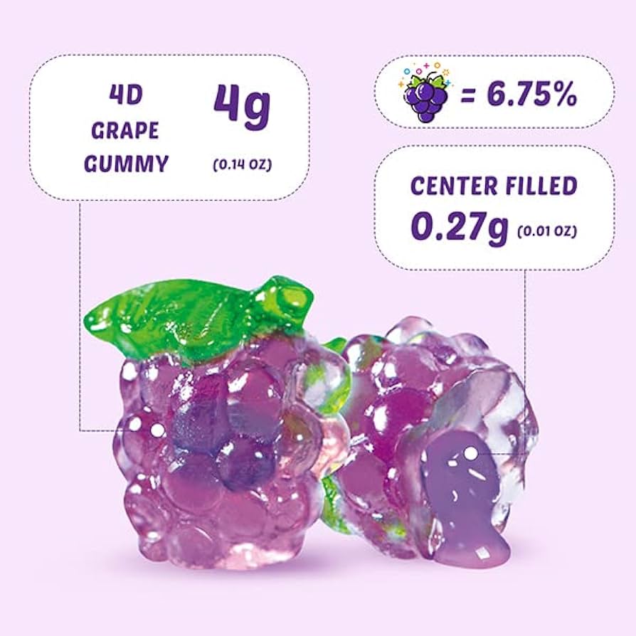 Amos 4D Fruit Gummy - Grape Burst Juice Filled