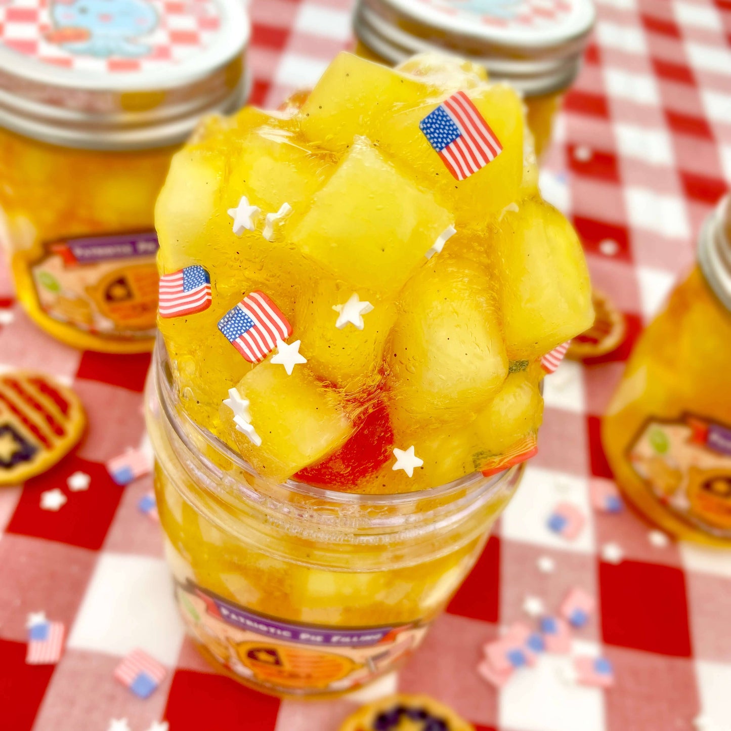 Grandma’s Kawaii Patriotic Pie Filling Jelly Cube Slime