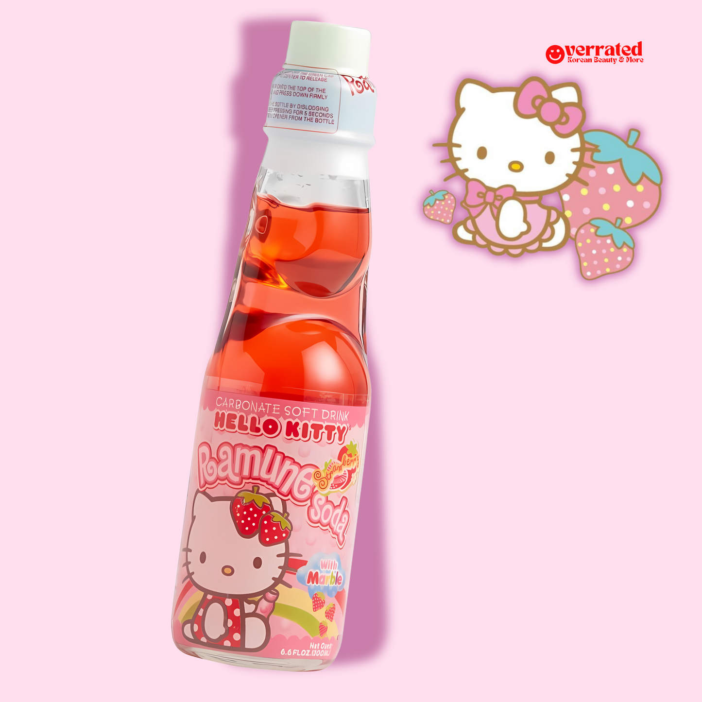 Hello Kitty Ramune Strawberry Soda