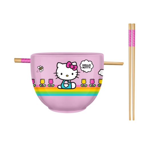 HELLO KITTY 20oz Ceramic Ramen Bowl with Chopsticks