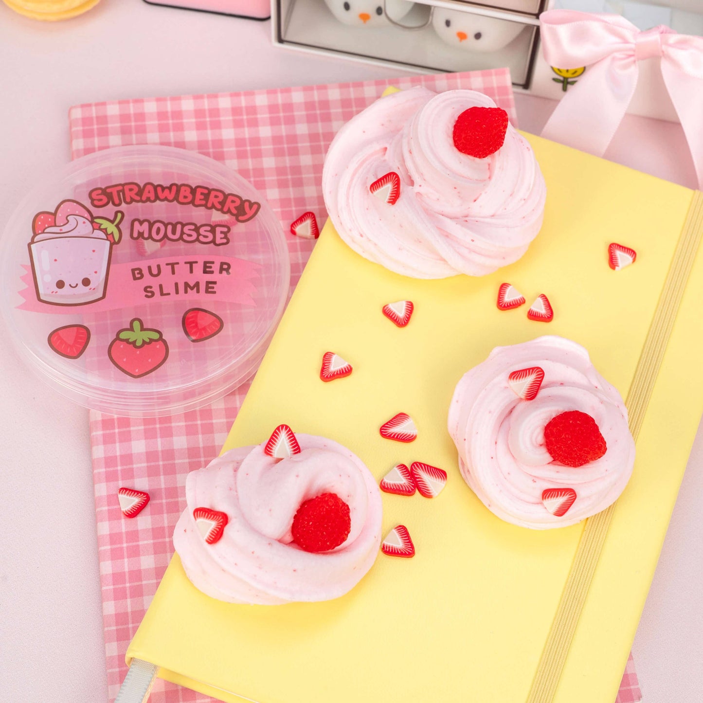 Kawaii Slime Co. Strawberry Mousse Fluffy Butter Slime