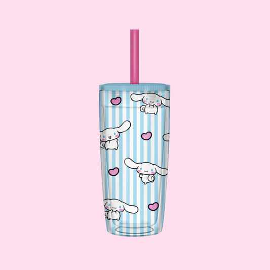 Cinnamoroll Stripe 20oz Spill-Resistant Plastic Tumbler