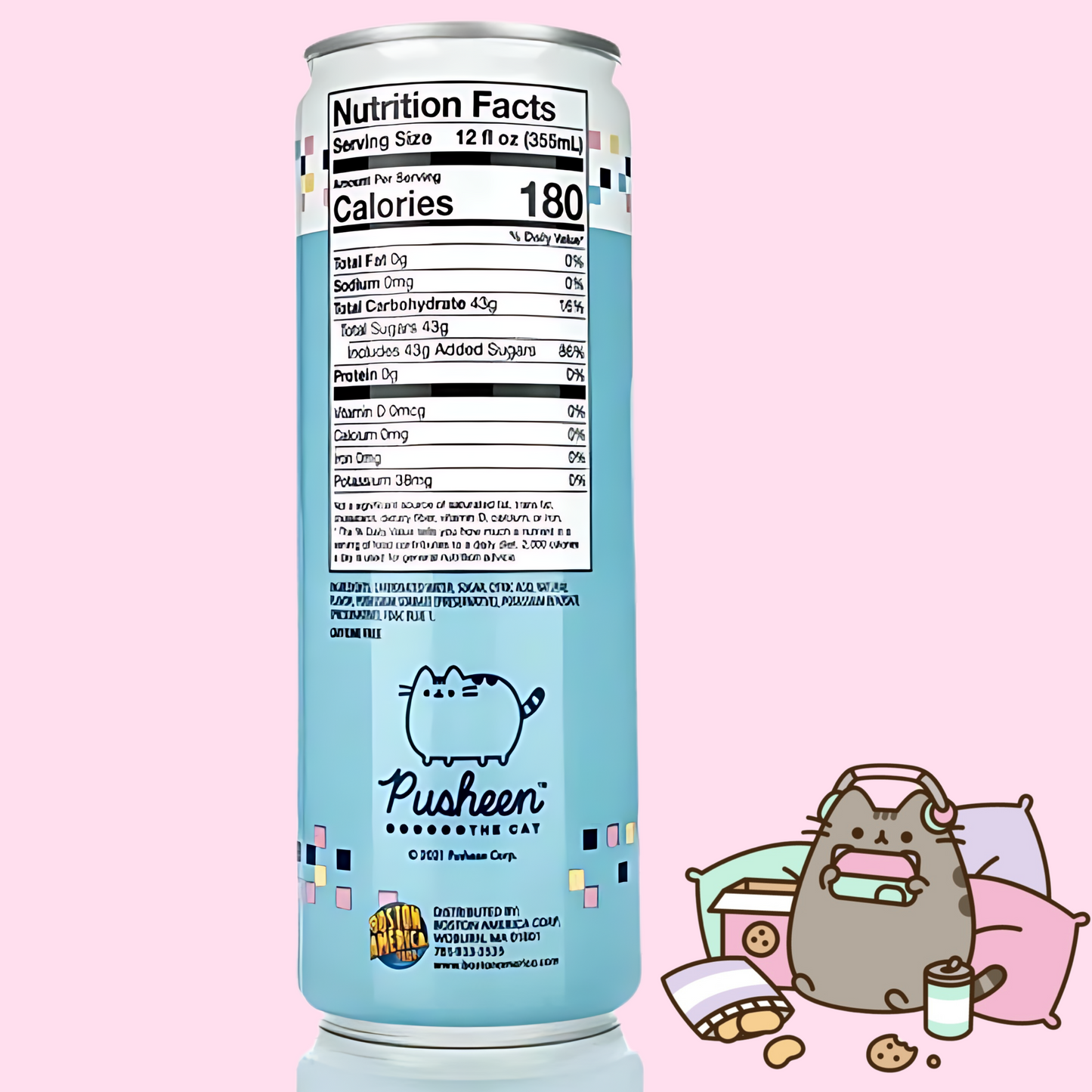 Pusheen I'm Busy Blue Raspberry fizzy Drink