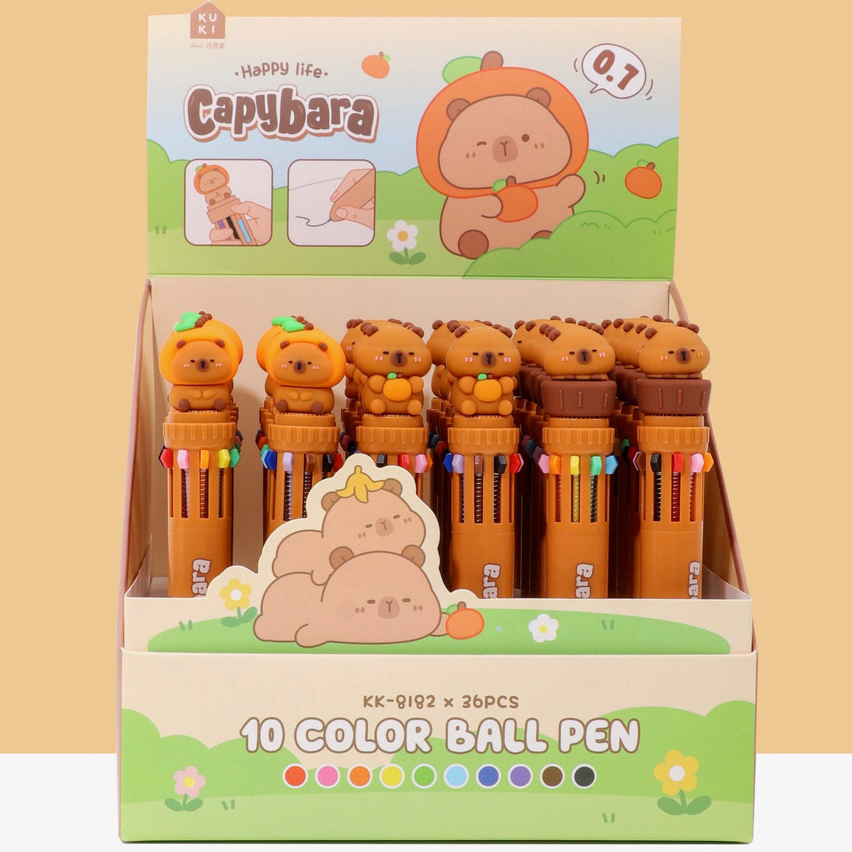 CAPYBARA 10-Color Retractable BALL Pen